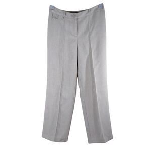 New York & Company Petite Stylish Gray Business Casual Wide-Leg Trousers Pants